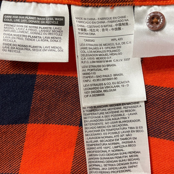 Levi's Chicago Bears NFL Plaid Barstow Western Snap Button Up Shirt Size Large - Picture 5 of 12